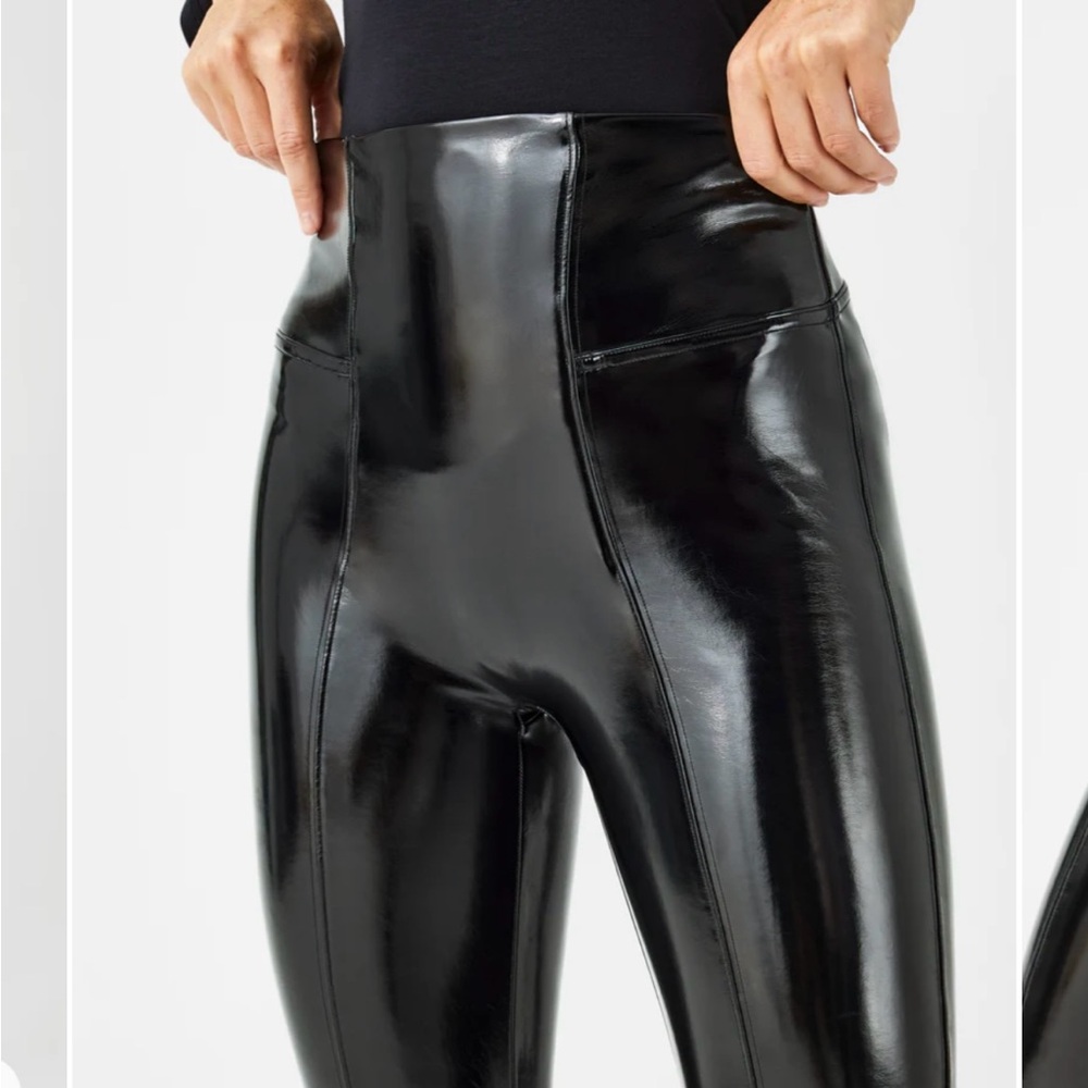 SPANX Patent faux leather black legging